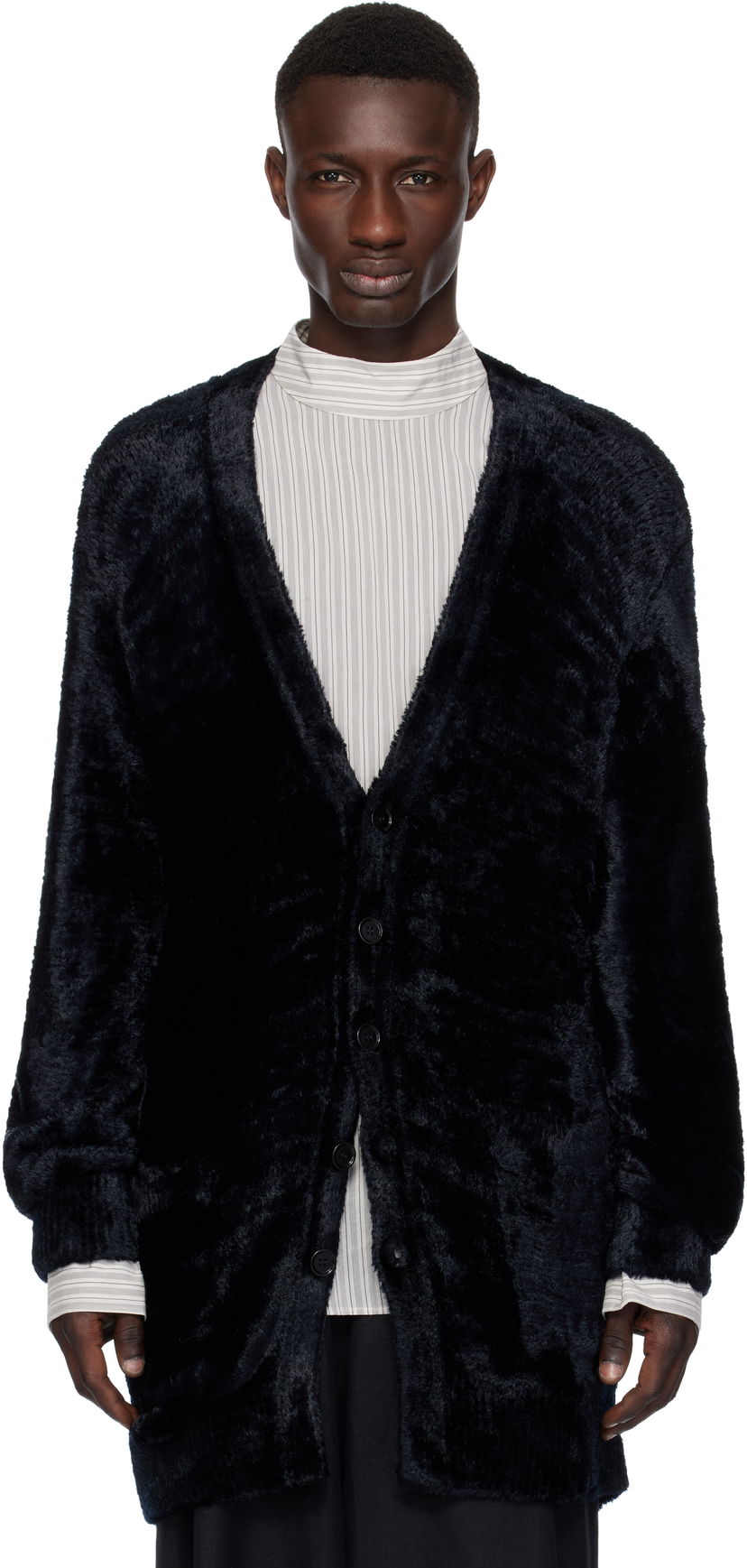 Villapaita Dries Van Noten Dries Van Noten Viscose Knit Cardigan Musta | 251-021215-1707