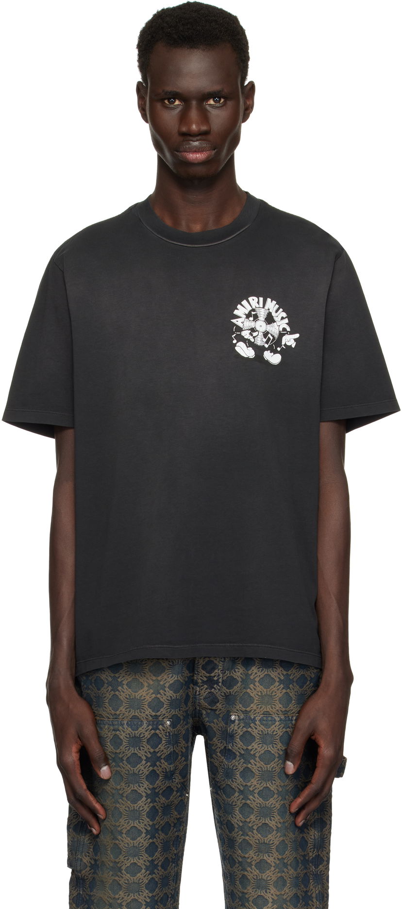 T-paita AMIRI Amiri Music Record T-Shirt Musta | AMJYTE1168