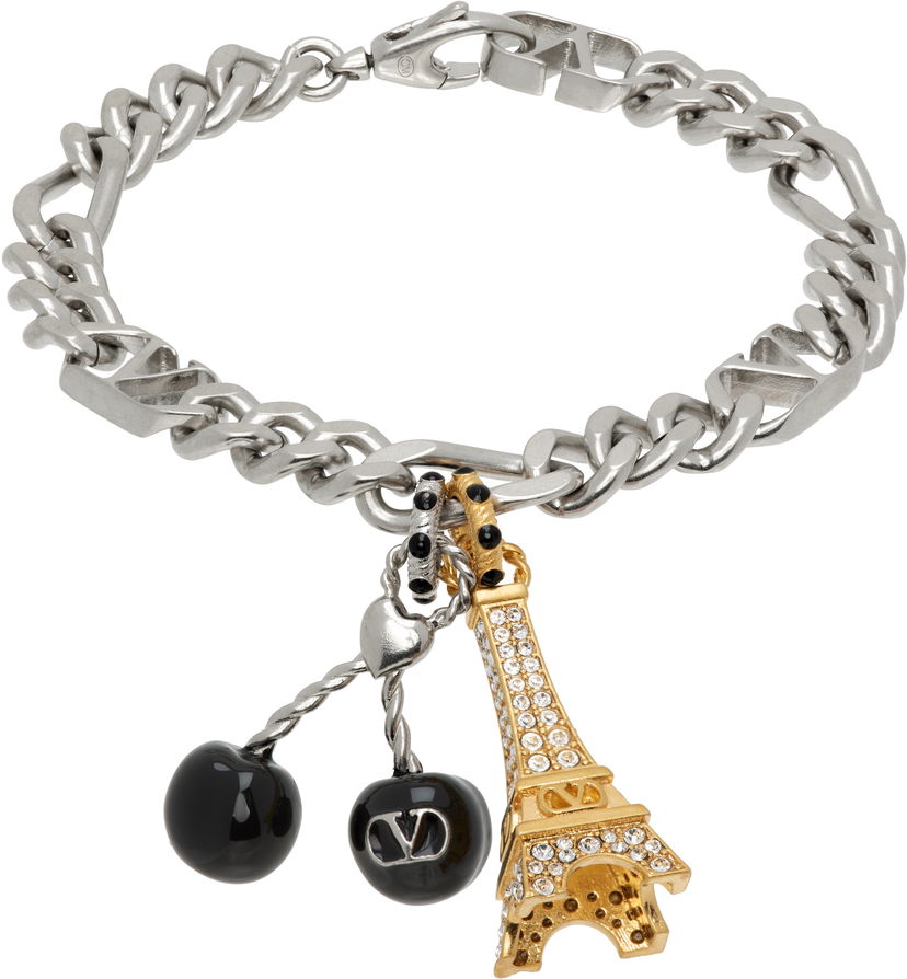 Rannerengas Valentino Valentino Garavani Chez Valentino Eiffel Tower Charm Bracelet Metallinen | 7Y2J0AL3VTI