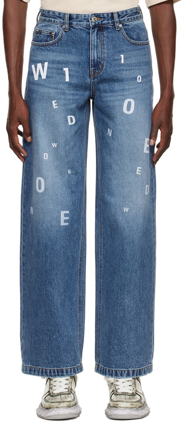 Jeans We11done Printed Jeans Sininen | WD-DP3-22-386-M-NV