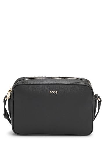 Olkalaukku BOSS BOSS Grained Leather Crossbody Bag Musta | 50547733