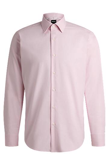 Paita BOSS Easy-Iron Stretch Cotton Twill Shirt, Regular Fit Vaaleanpunainen | 50527242
