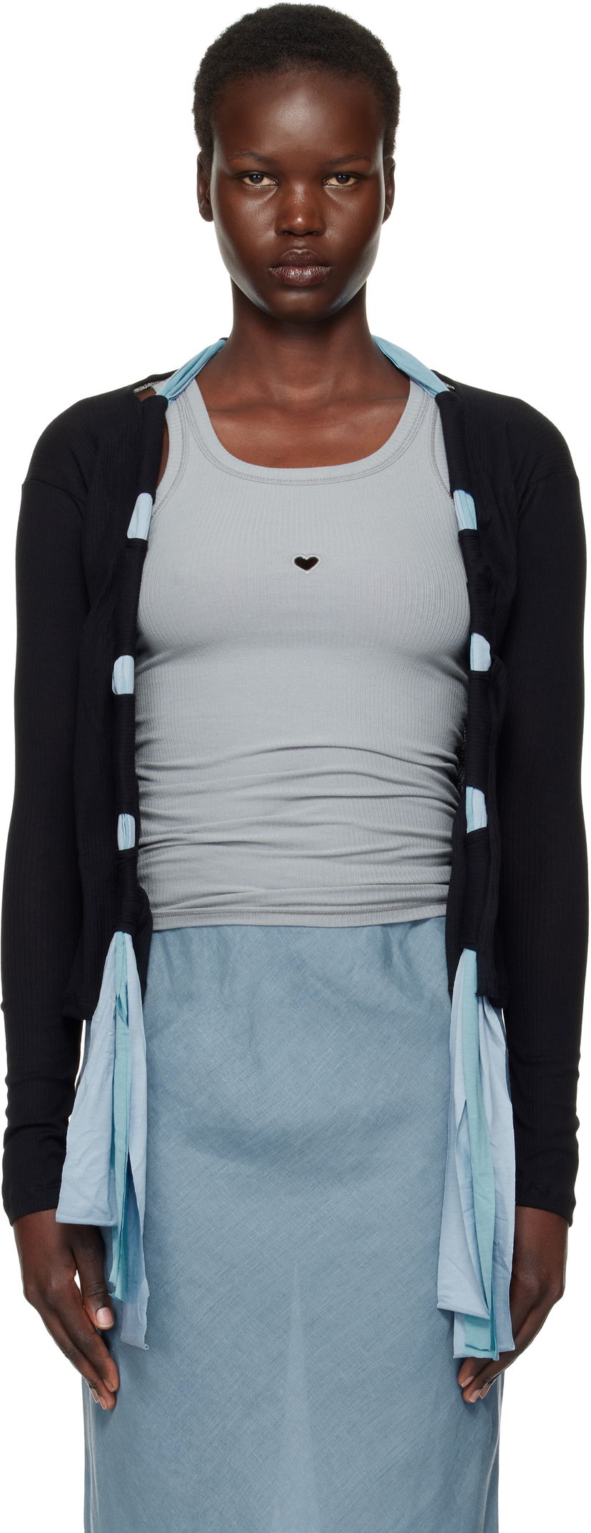 Villapaita Baserange Circ Black & Blue Cardigan Musta | TOCC-RB-SP25