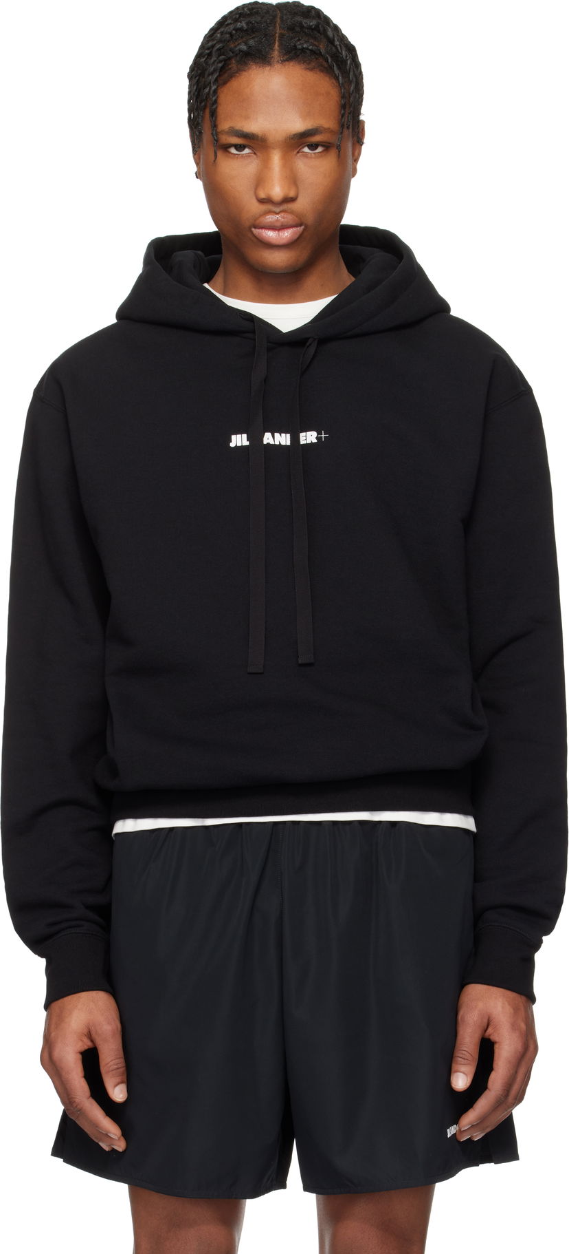 Huppari Jil Sander Jil Sander Logo Hoodie Musta | J47GU0129_J20039