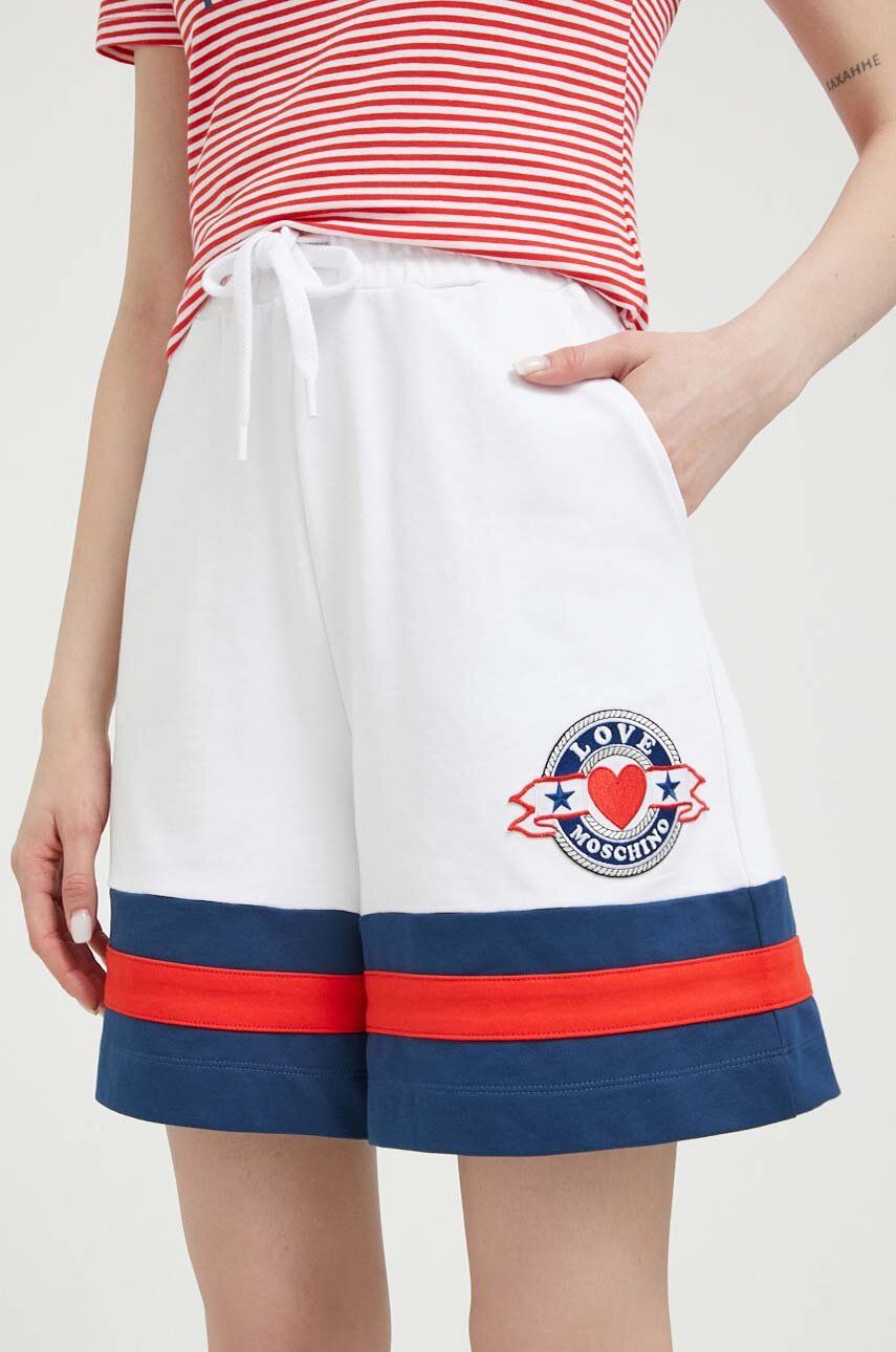 Shortsit Moschino Love High Waist Cotton Shorts Valkoinen | W.1.635.80.M.4417, 0