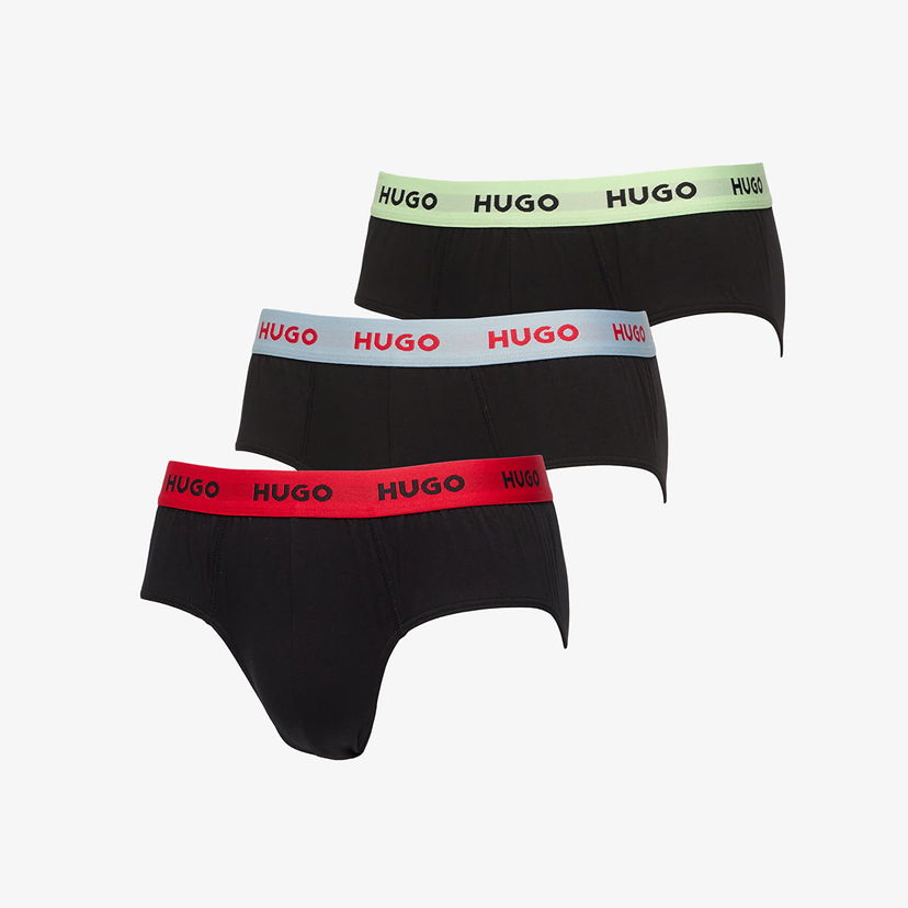Nyrkkeilijät BOSS Hugo Boss Cotton Stretch Hip Brief 3-Pack Musta | 50532570-980