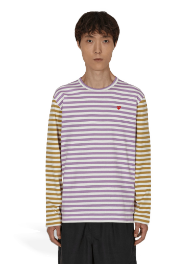 T-paita Comme des Garçons Bi-Color Stripe T-Shirt Violetti | P1T318 4