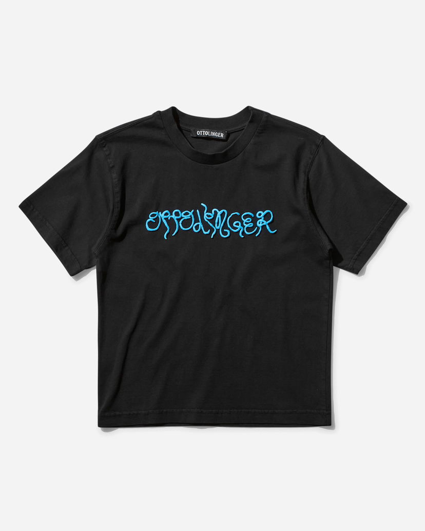 T-paita Ottolinger Fitted Puffy Logo T-Shirt Musta | 1150103921 BLK