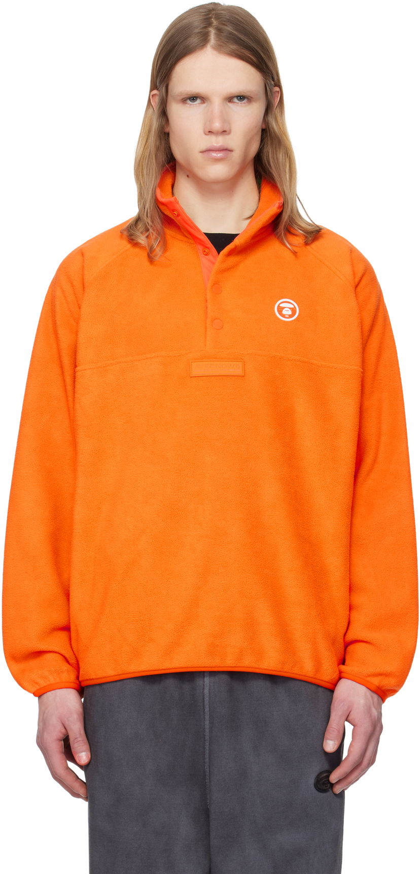 Villapaita AAPE by A Bathing Ape AAPE by A Bathing Ape 'AAPE NOW' Fleece Pullover Oranssi | AAPSWMB322XXNORX