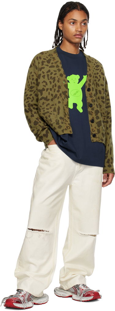 Villapaita We11done We11done Leopard Print Cardigan Vihreä | WD-KC3-23-622-U-KK, 3