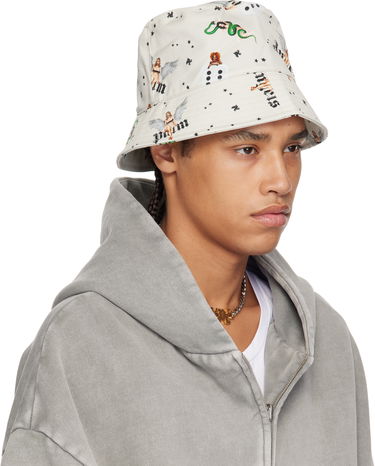Hattu Palm Angels Palm Angels Pin Up All Over Print Bucket Hat Beige | PMLA039S25FAB0040B84, 1