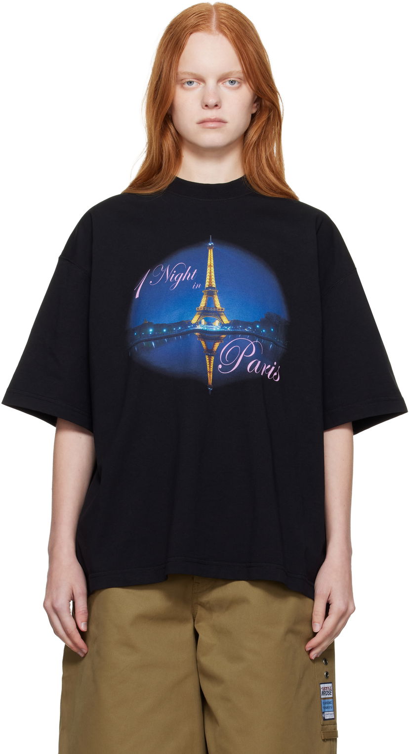 T-paita VETEMENTS VETEMENTS 'Night In Paris' Oversized T-Shirt Musta | UH76TR410B