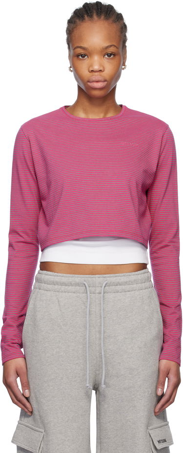 Crop top We11done We11done Striped Cropped T-Shirt Vaaleanpunainen | WD-TT0-25-716-W-PK, 0