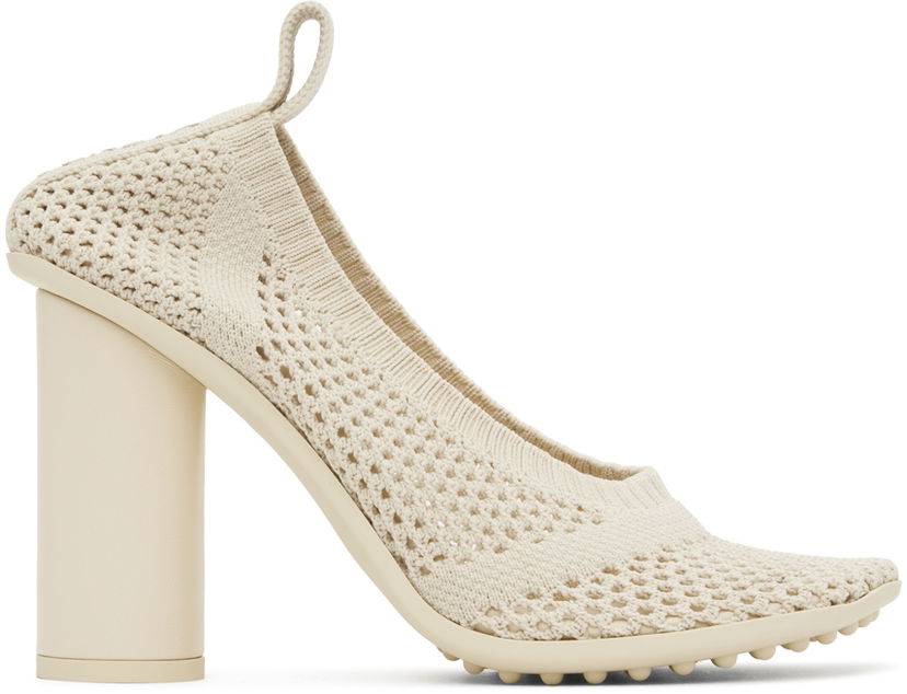Tennarit ja kengät Bottega Veneta Knitted Pumps With Heel Beige | 787056 V3XY0