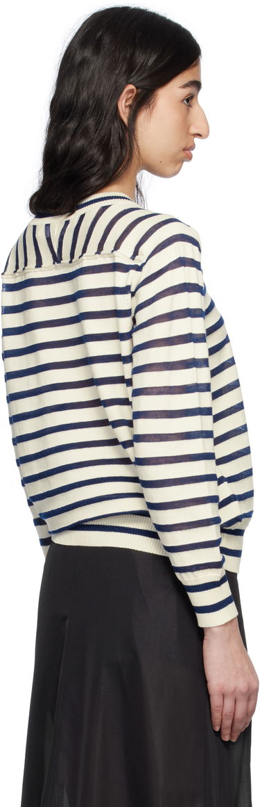 Villapaita Comme des Garçons Comme Des Garçons Horizontal Stripe Cotton Sweater Valkoinen | TO-N007-S25, 2