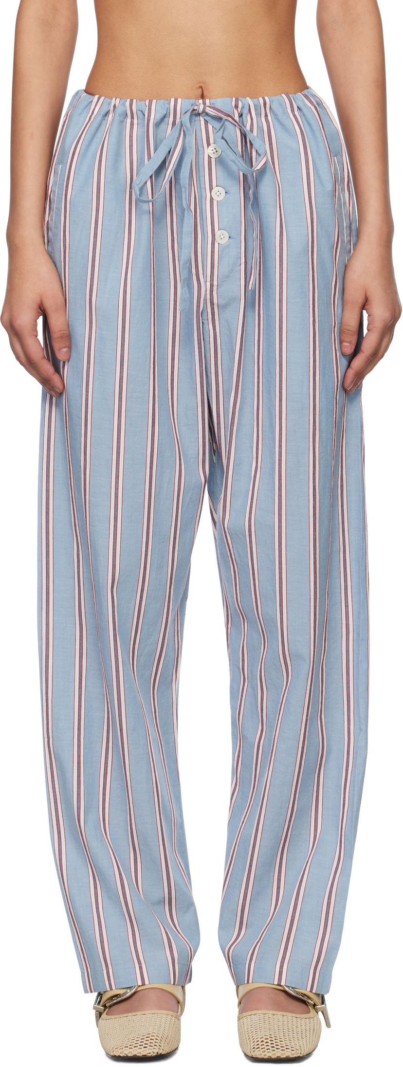 Housut Bode Bode Regatta Stripe Pyjama Pants Sininen | MRS25BT067