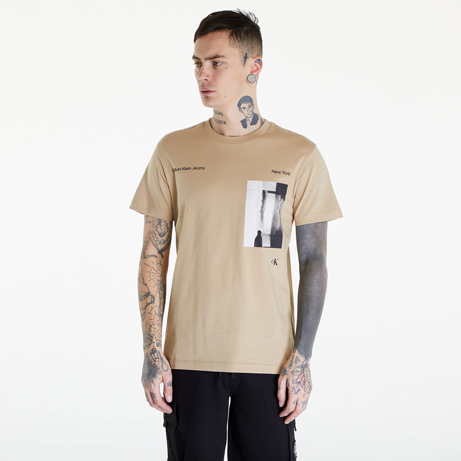 T-paita CALVIN KLEIN Jeans Serenity Multi Graphic Beige Beige | J30J325930 PF2, 0