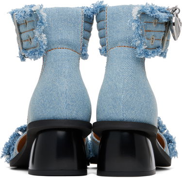 Tennarit ja kengät GANNI GANNI Denim Buckle Open Cut Heels Sininen | S2942, 1