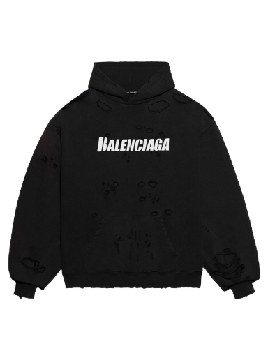 Huppari Balenciaga Caps Destroyed Oversize Fit Hoodie Musta | 659403TKVB61093