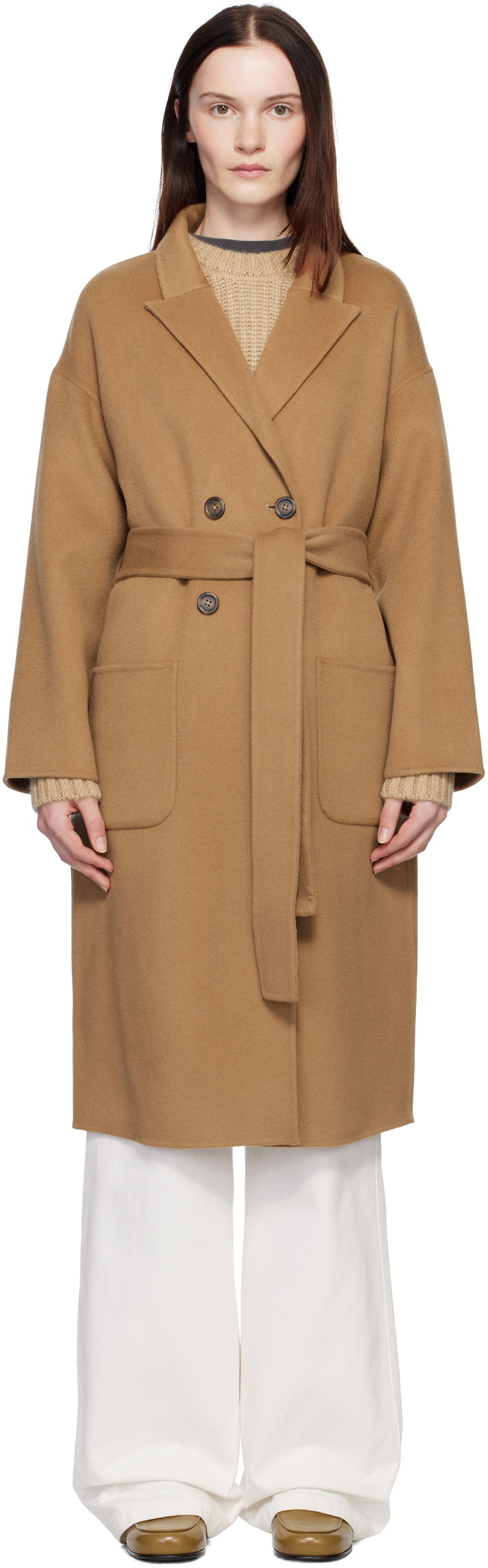 Takit Anine Bing Anine Bing Dylan Double-Breasted Wool Coat Ruskea | A-01-4001-200