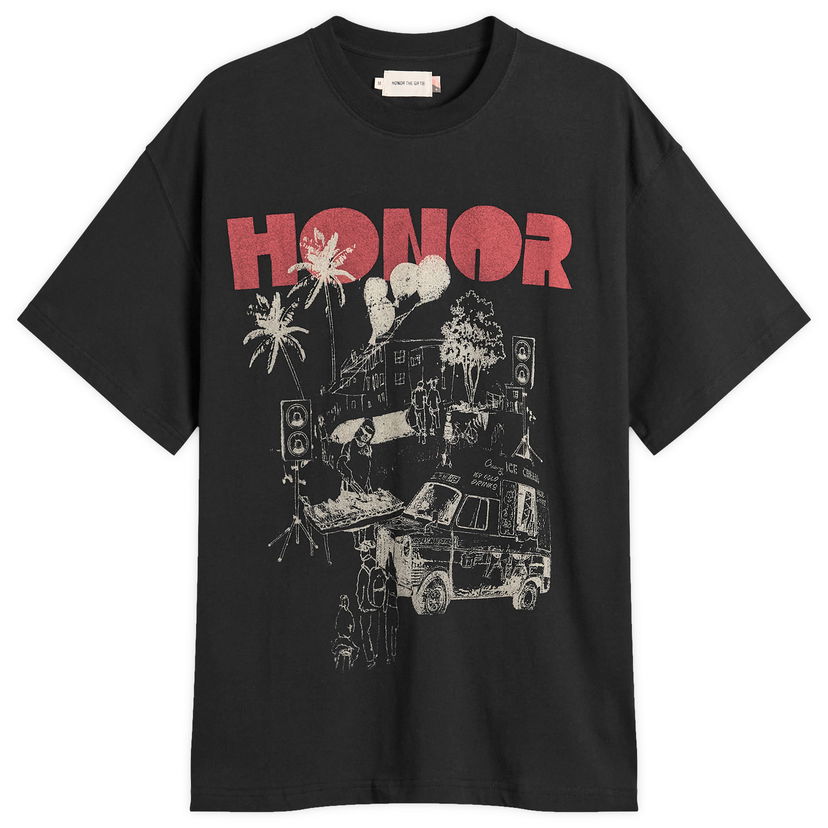 T-paita Honor The Gift Honor the Gift Block Party Graphic T-Shirt, Size Large Musta | HTG250243-BLK