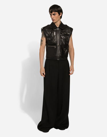 Liivi Dolce & Gabbana Dolce & Gabbana Multi-Pocket Leather Vest Musta | G9AXKLHULUZN0000, 1