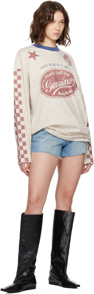 T-paita Ksubi Ksubi Pitt Lane Boyfriend Long Sleeve T-Shirt Beige | WPF25TE006, 3