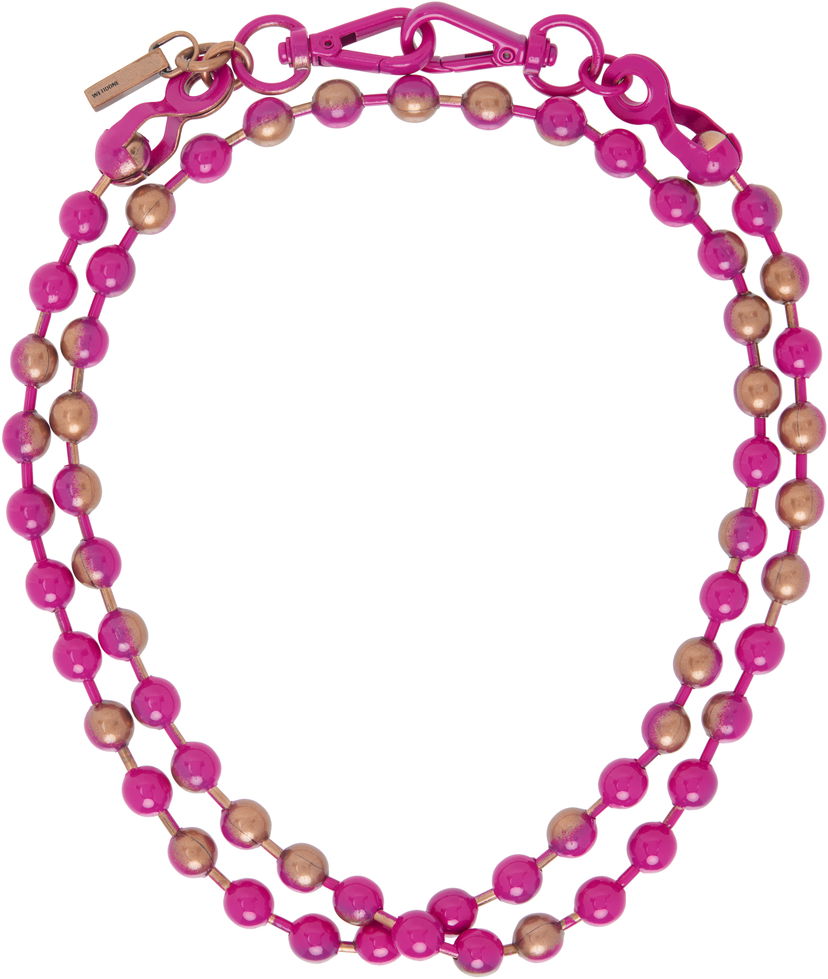 Kaulakoru We11done We11done Ball Chain Necklace Vaaleanpunainen | WD-AJ0-25-588-U-PK