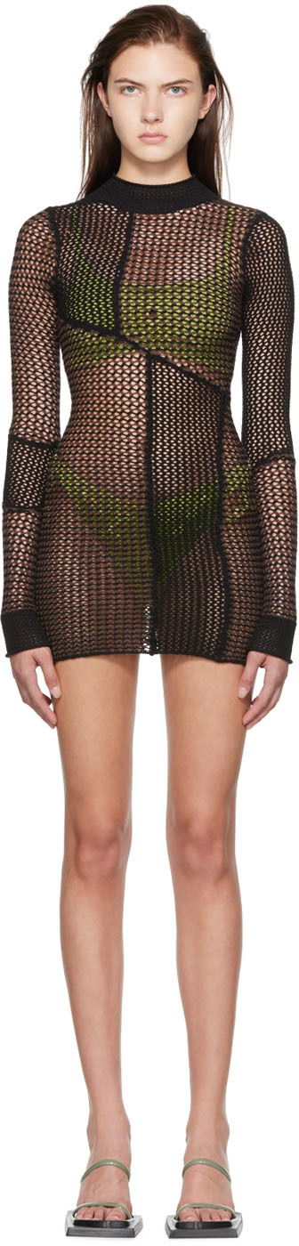 Mekko GUIZIO Guizio Fishnet Mini Dress Musta | CMD 2