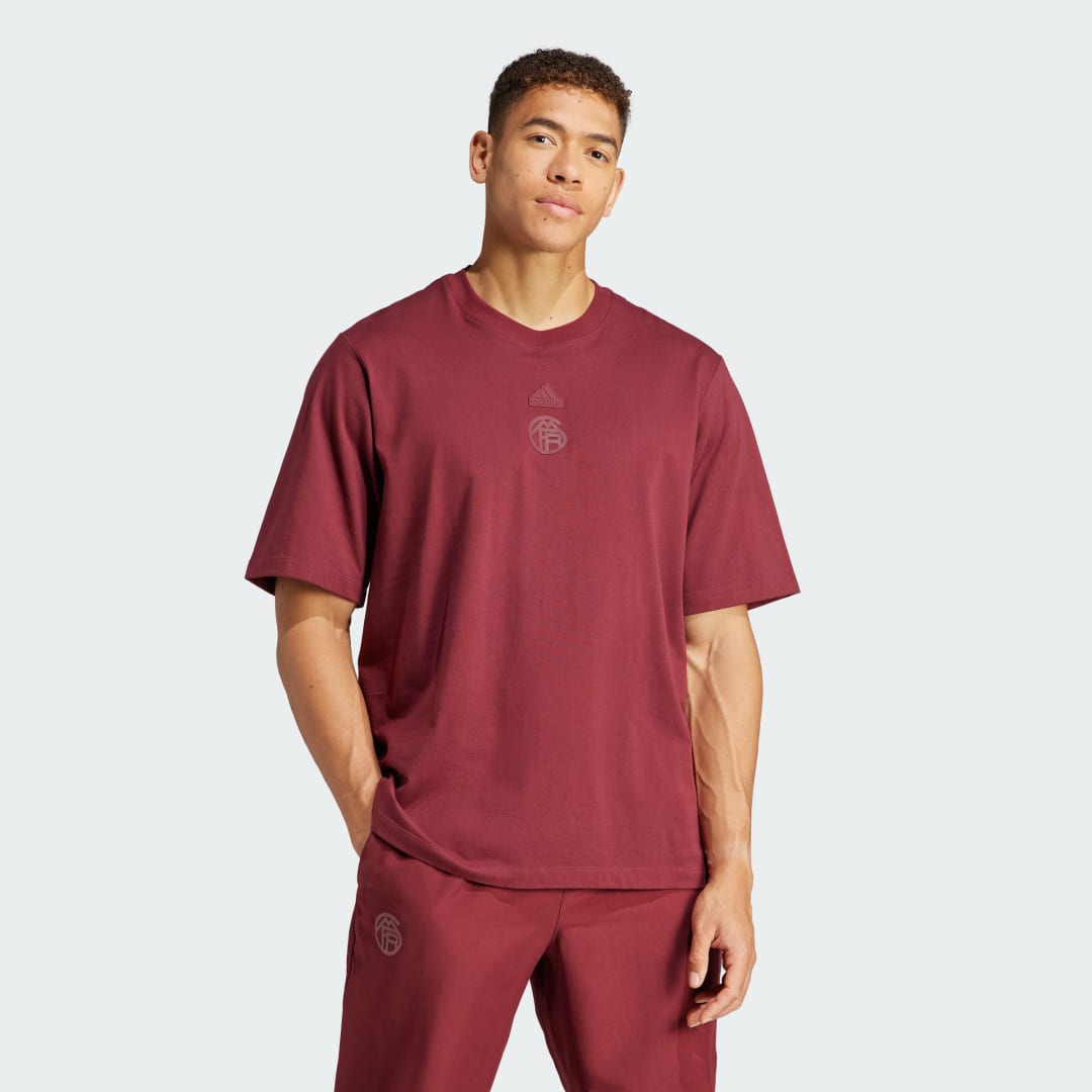 T-paita adidas Originals FC Bayern Lifestyler Oversized Punainen | HY3302, 1