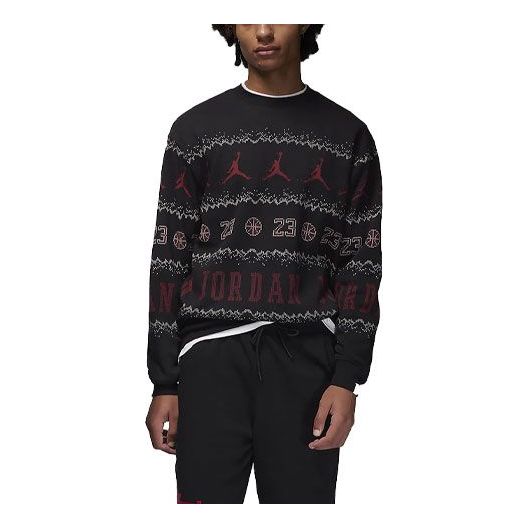 Villapaita Jordan Fleece Crew Holiday Musta | FD7464-010