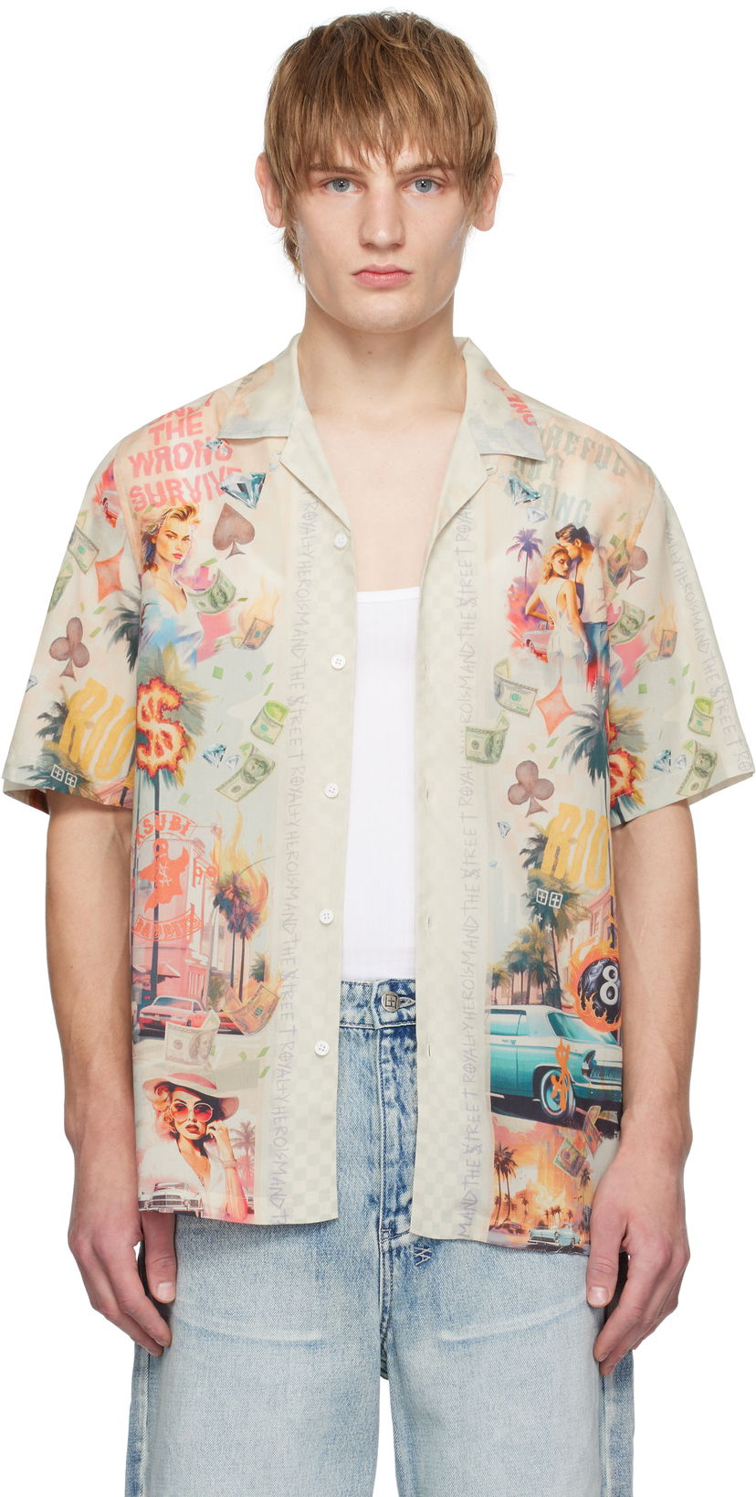 Paita Ksubi World Order Print Short Sleeve Resort Shirt Monivärinen | MPS25SH003