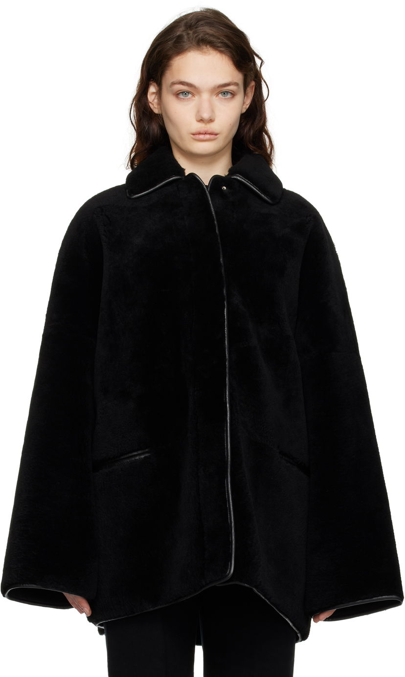 Takit TOTEME TOTEME Teddy Overshirt Shearling Jacket Musta | 244-WRO0135-LE0080