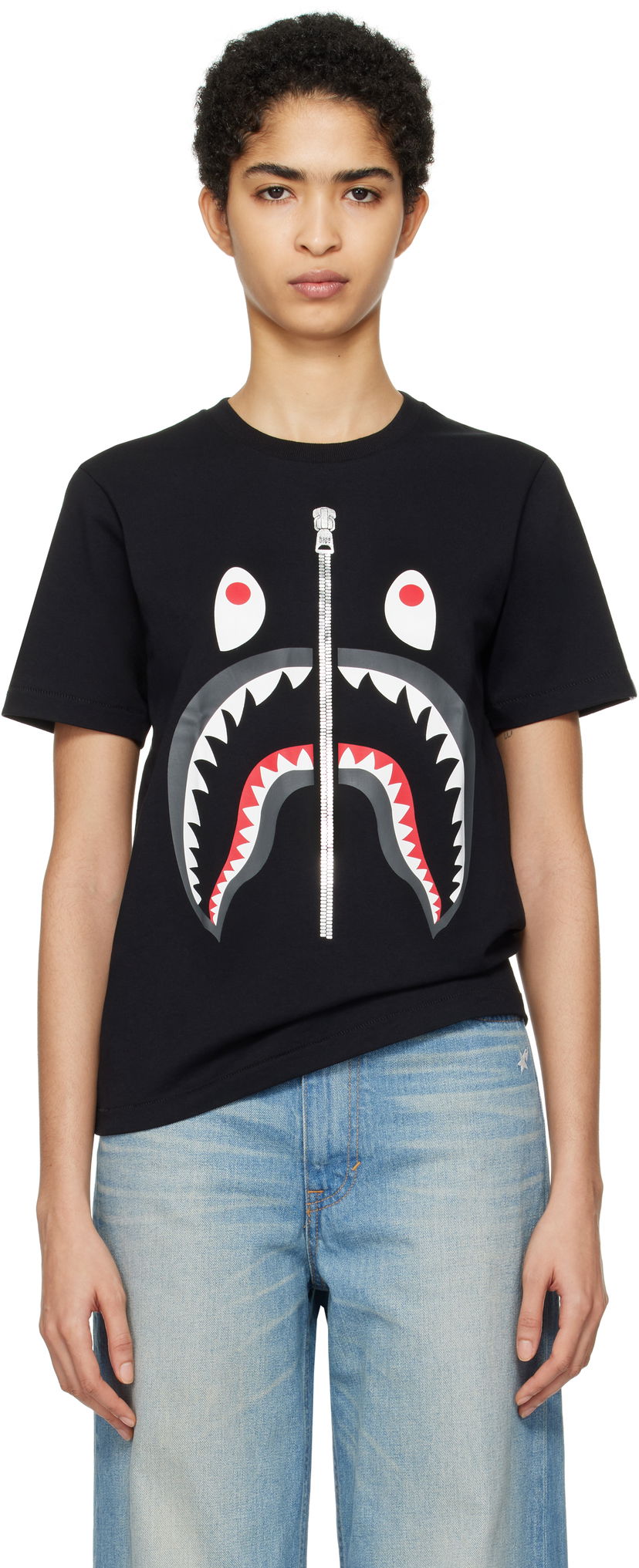 T-paita BAPE Shark Graphic Cotton T-shirt Musta | 001TEK802003L
