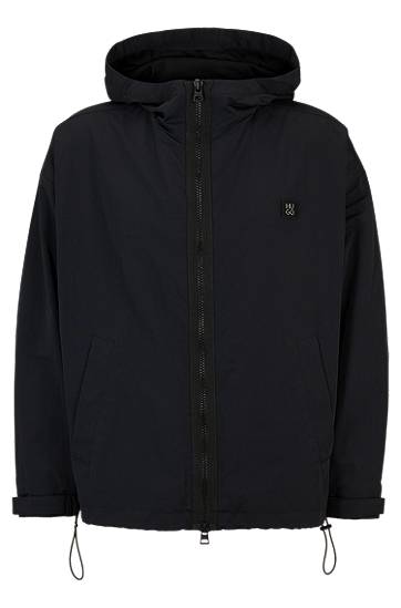 Parka BOSS Hooded Windbreaker with Logo Badge Musta | 50505432