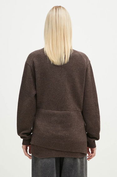 Villapaita JW Anderson JW Anderson Draped Tie Front Jumper Ruskea | KW1263.YN0384.958, 2