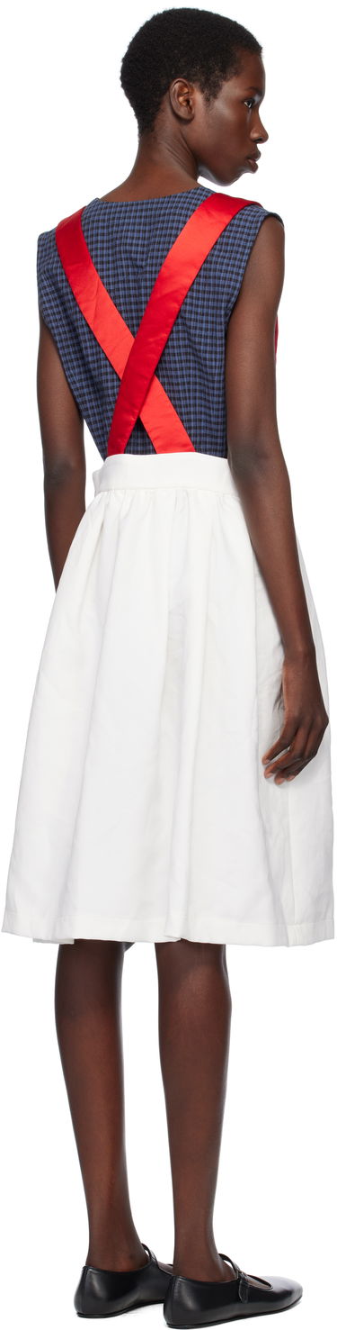 Hame Comme des Garçons Comme des Garçons Girl Gabardine & Satin Midi Skirt Valkoinen | NO-A005-051, 2