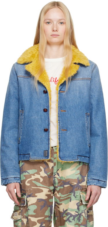 Takit ERL ERL Venice Faux-Fur Trim Denim Jacket Sininen | ERL10J002, 0