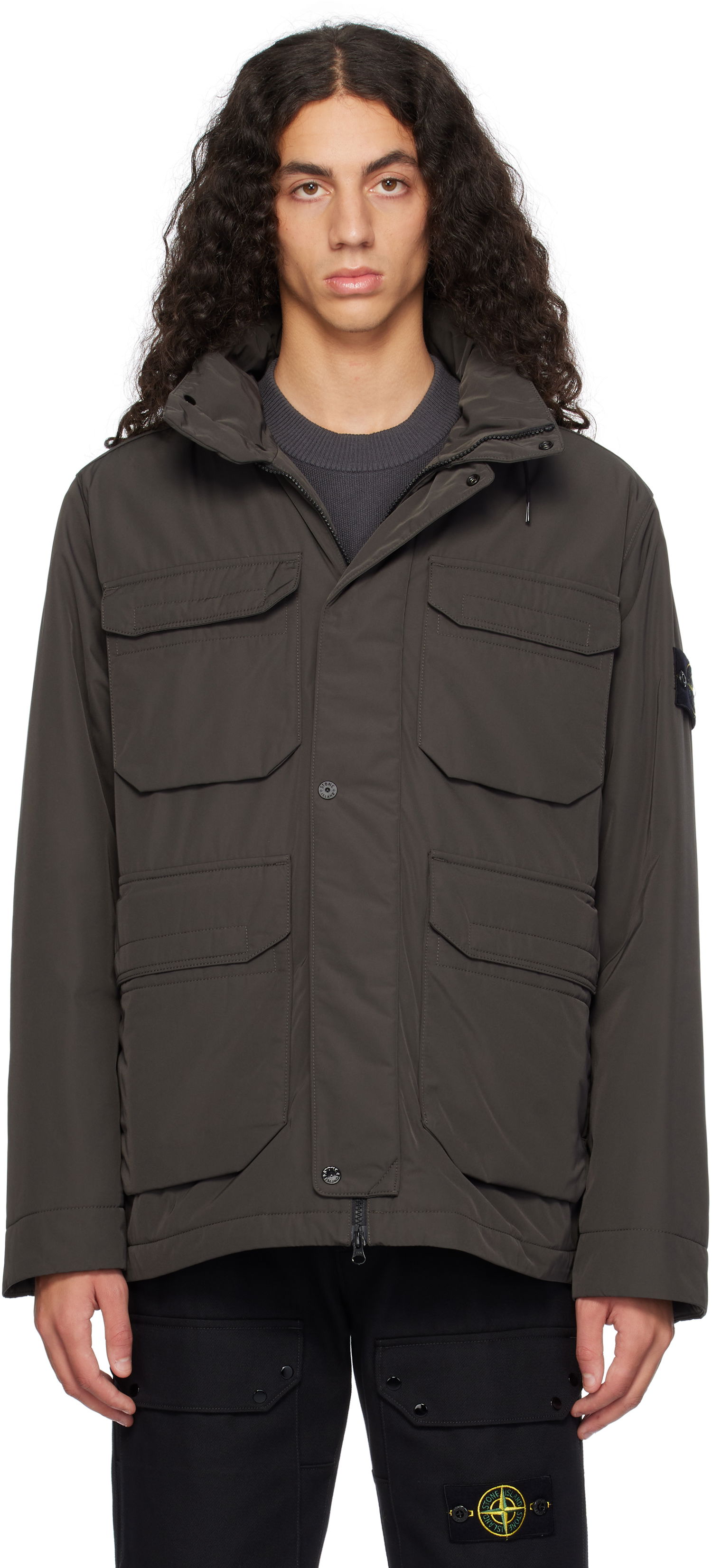 Parka Stone Island 43626 Micro Twill Jacket Harmaa | 811543626, 0