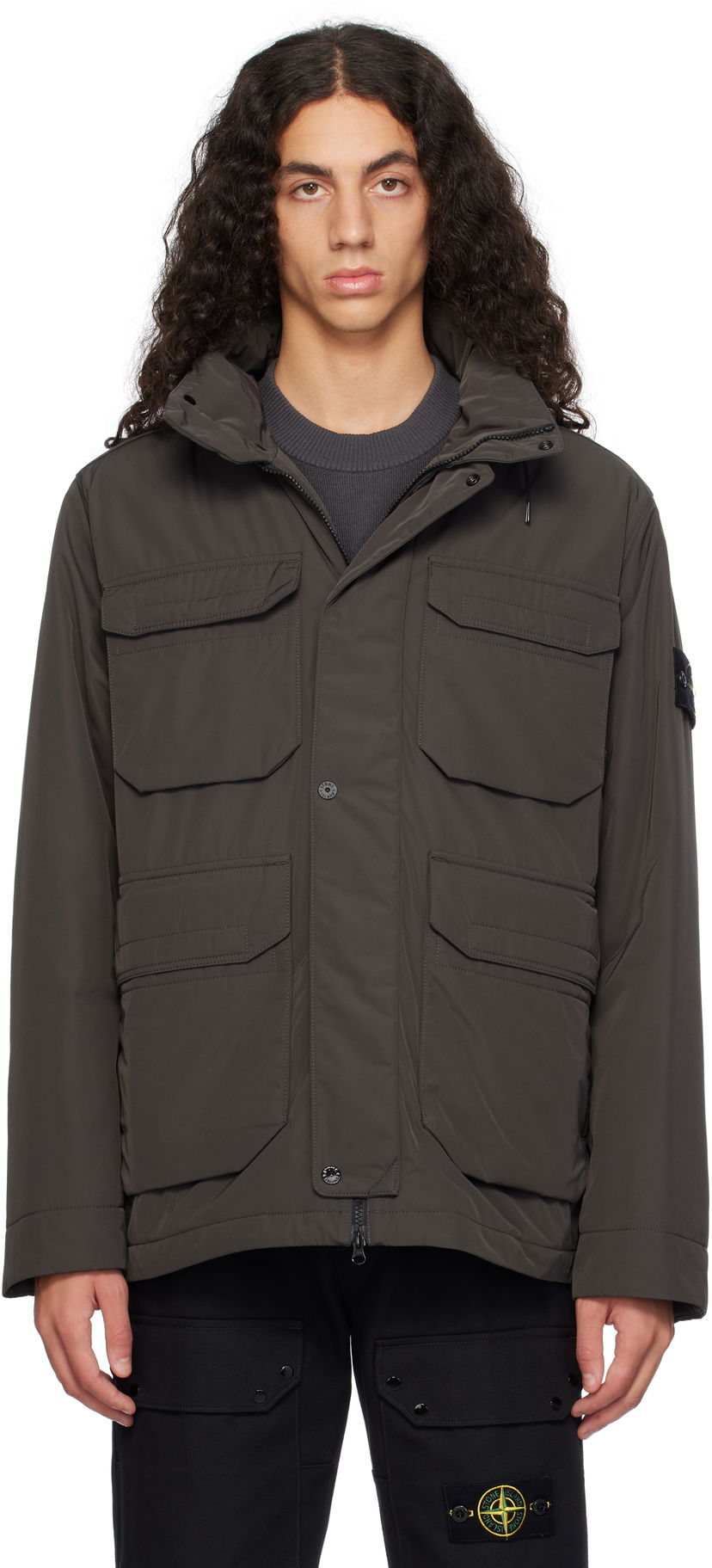 Parka Stone Island 43626 Micro Twill Jacket Harmaa | 811543626
