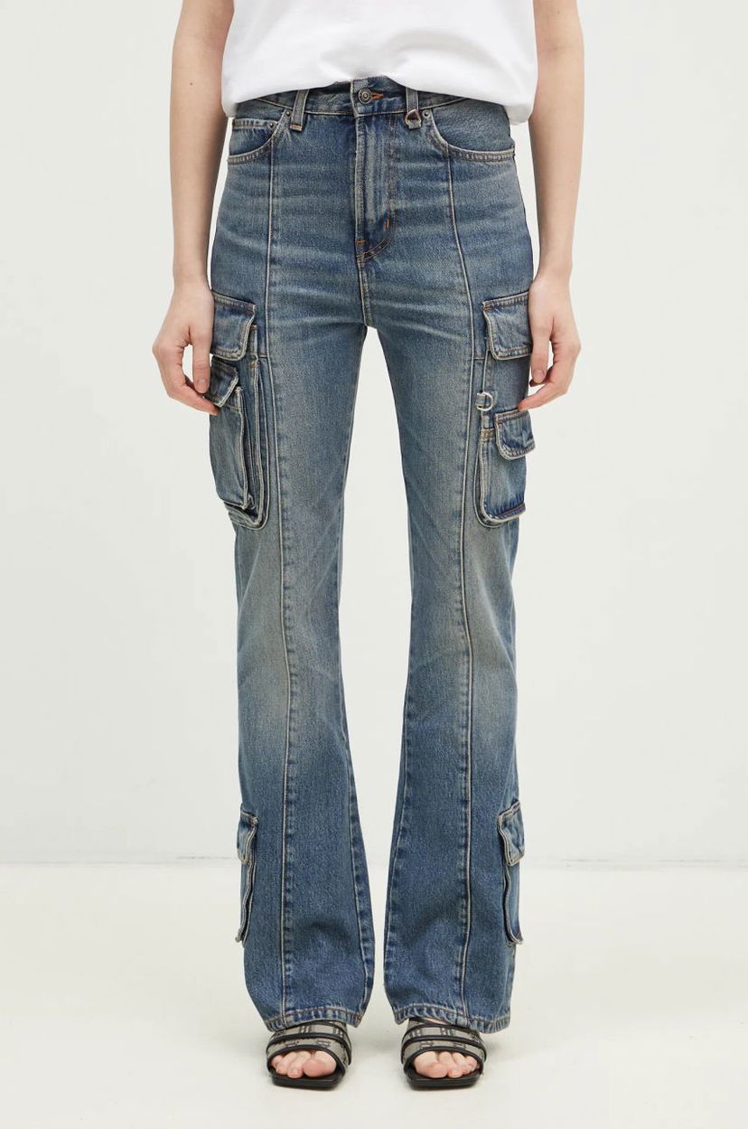 Jeans Fiorucci Multipocket Flared High Waist Jeans Sininen | U01FMDJE083DN01DN02