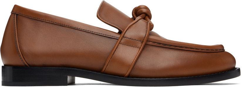 Tennarit ja kengät Bottega Veneta Bottega Veneta Astaire Knotted Leather Loafers Ruskea | 796696 V4AF0