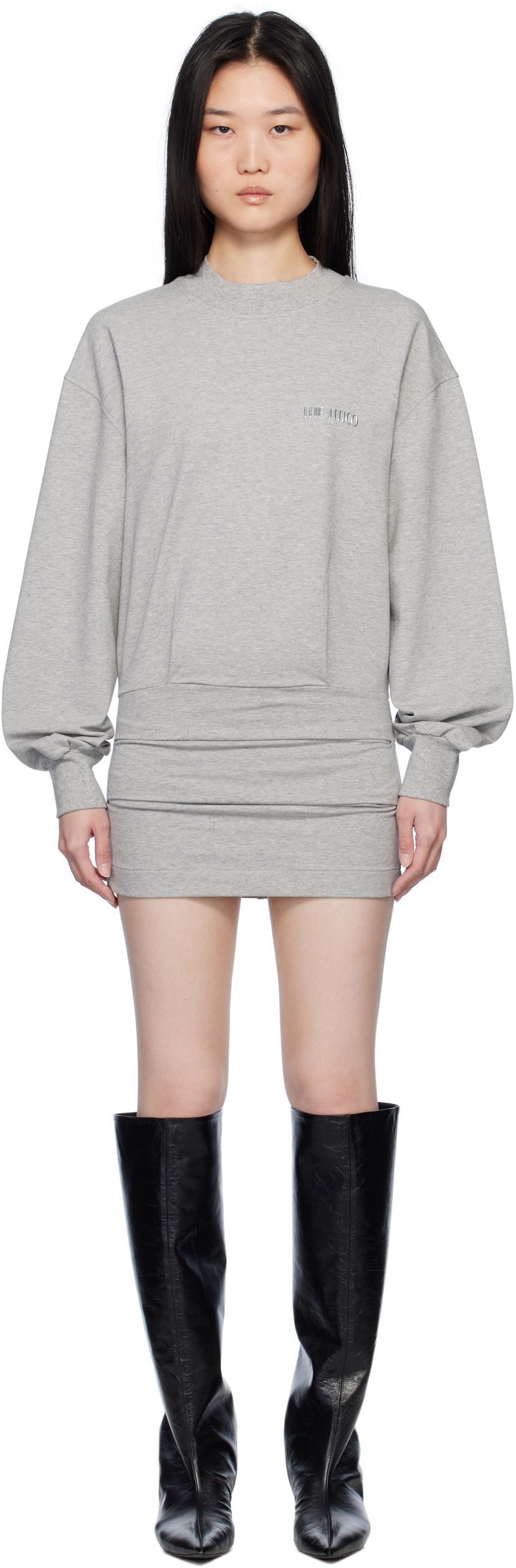 Mekko The Attico The Attico Sweater Mini Dress Harmaa | 250WCA00393 JJF006AA