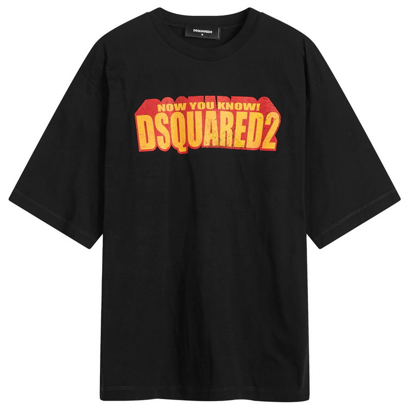 T-paita DSQUARED2 Dsquared2 3D Logo Loose Fit T-Shirt, Size Large Musta | S71GD1553-S23009-900