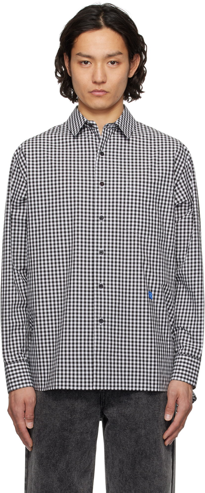 Paita ADER ERROR ADER error Sig; TRS Tag 03 Gingham Shirt Musta | BO42FYSH0102BK