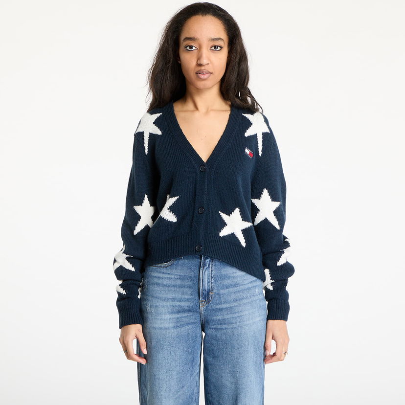 Villapaita Tommy Hilfiger Tommy Jeans Star Cardigan Tummansininen | DW0DW20275 C1G