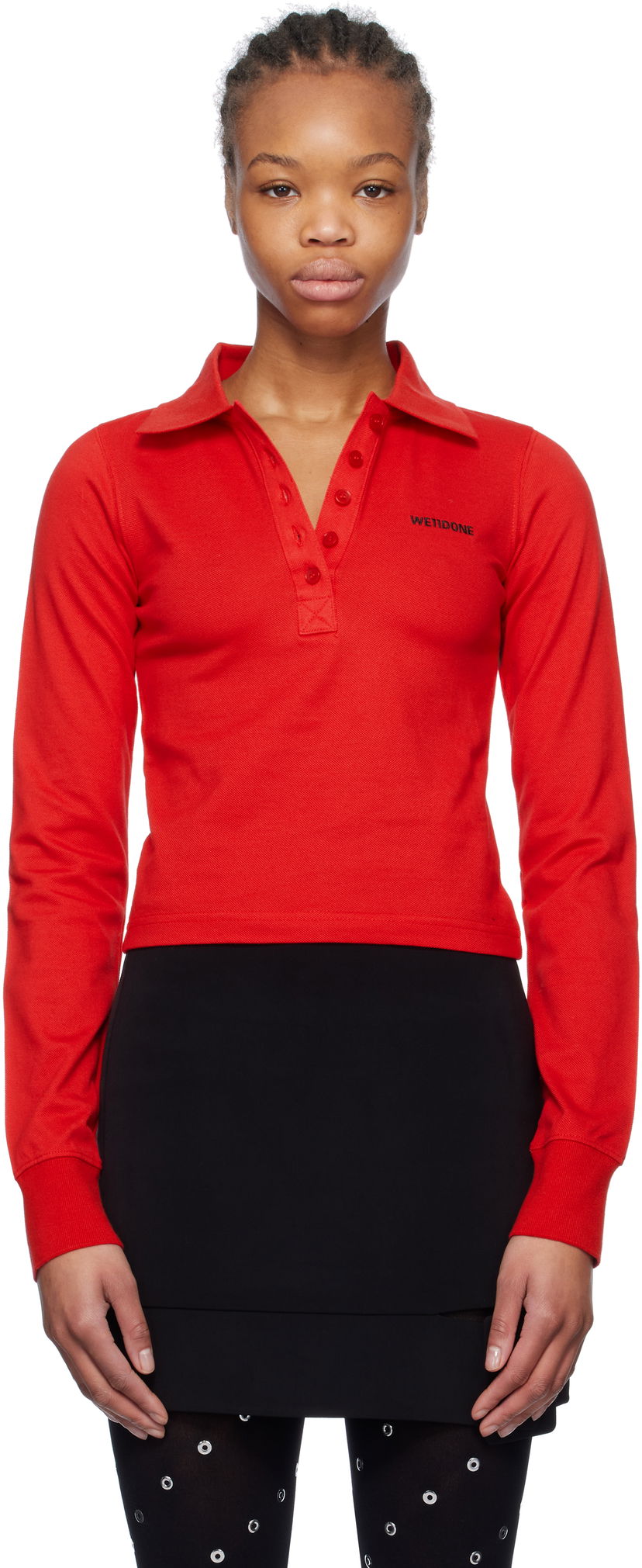 Poolopaita We11done We11done Cotton Logo Polo Punainen | WD-TT0-25-725-W-RD