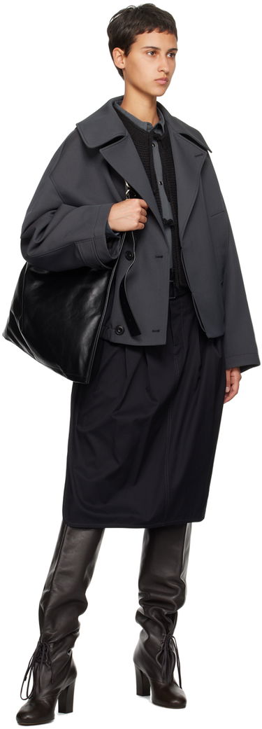 Hame LEMAIRE LEMAIRE Pleated Belted Midi Skirt Musta | SK1010 LF824, 3