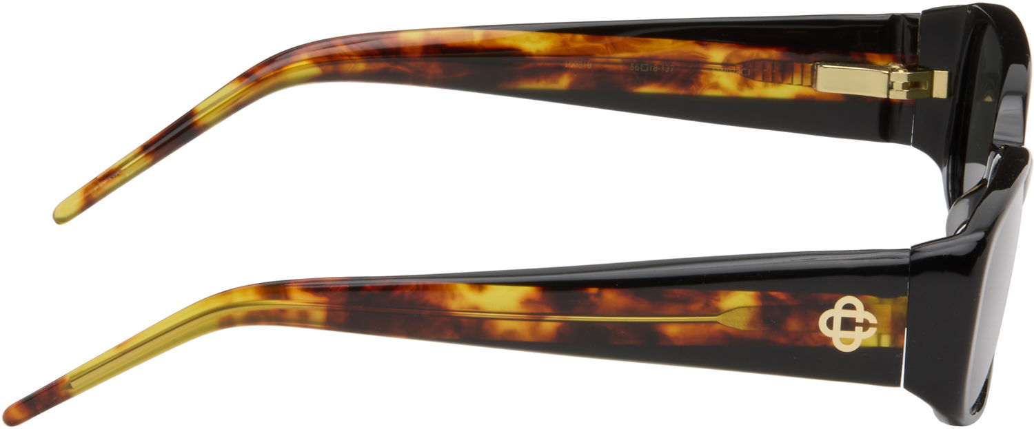 Aurinkolasit Casablanca Slim Square-Frame Tortoiseshell Temples Musta | EW-078-01, 1