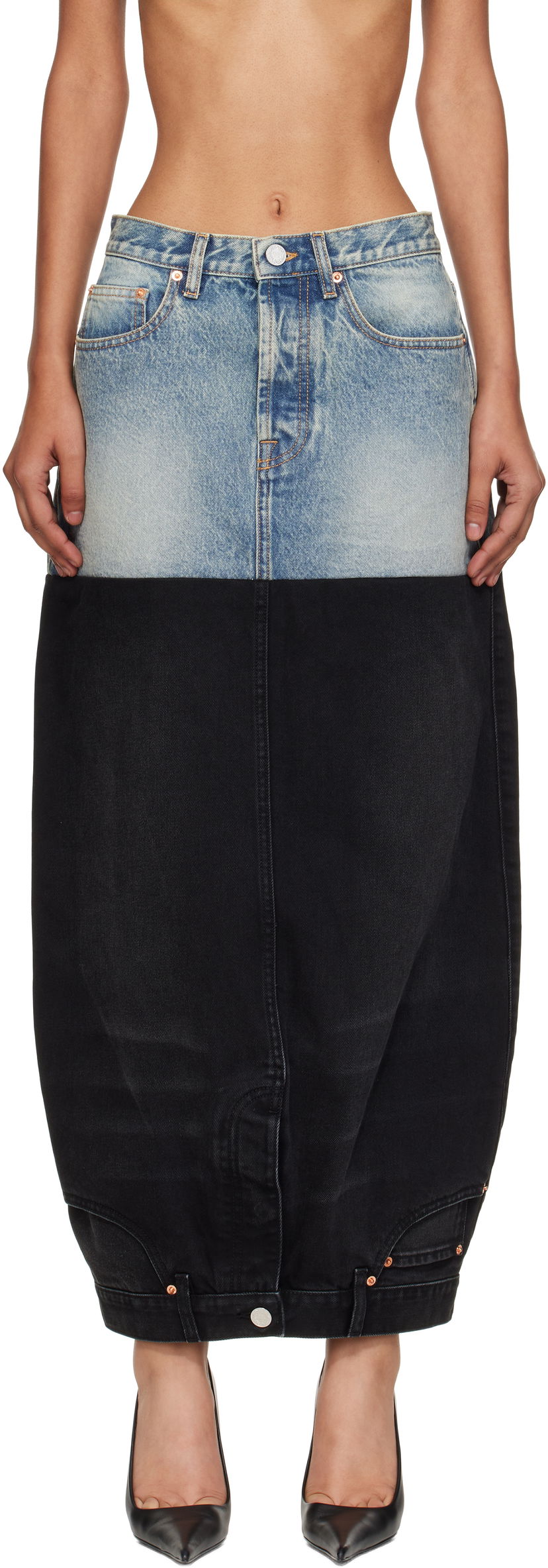Hame VETEMENTS Vetements Double Denim Maxi Skirt Sininen | WH76DK880YBB2